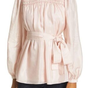 Tory Burch Silk Top, size 6, 100%silk, pale pink used once no cord